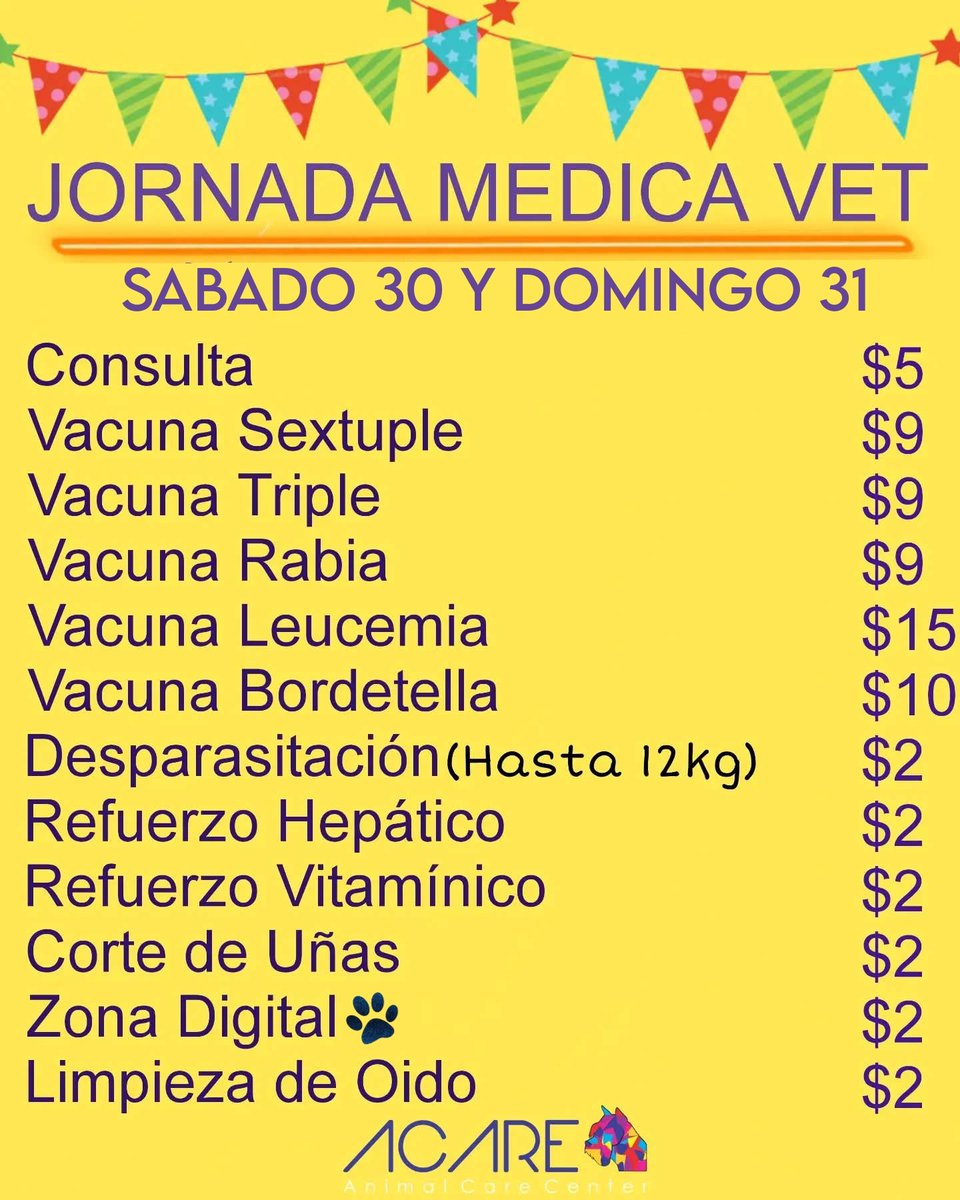 Acaregye's tweet photo. Agosto Mes de Aniversario #5🥳🎉
 *JORNADA MEDICA VETERINARIA*
En dónde tendremos precios más bajos en Vacuna 💉 Desparasitacion 🪱y Consulta 🏥 etc
📅 Sábado 30 de 10am a 6pm
📆Domingo 31 de 10am a 4pm
📌 CC Polaris local#3  Av.  Isidro Ayora a 200mt Avícola Fernandez https://t.co/uYnW0fIYbj