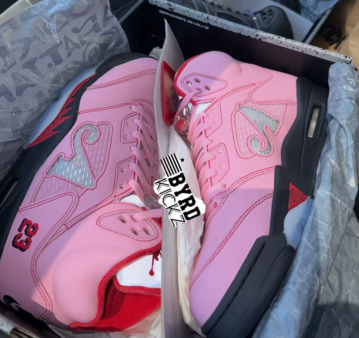 Awake NY x Air Jordan 5  'Bubblegum'
Sz 8, 11.5 Available 
Sz 8 Blue Available 

(Not Numbered )
