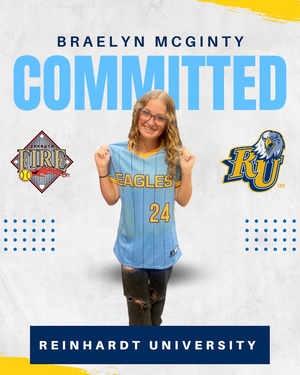 ‼️COMMITMENT ALERT‼️

Our next 2027 is officially off the board! Congrats to our own #24, Braelyn McGinty who has found her future home at Reinhardt University! This is a testament to YOUR hard work &amp; ability to trust the process. We are proud of you! 🫶🏼GO FIRE 🔥 &amp; GO EAGLES 🦅