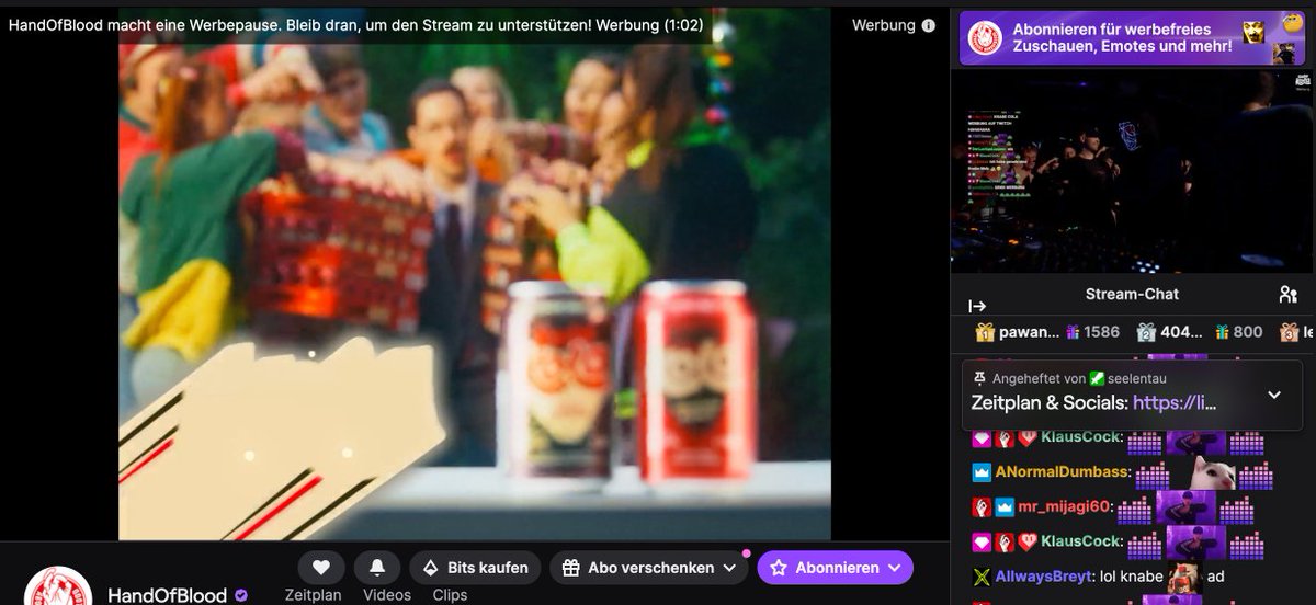 Habe noch nie so passende Werbung bei Twitch gesehen wie heute xd