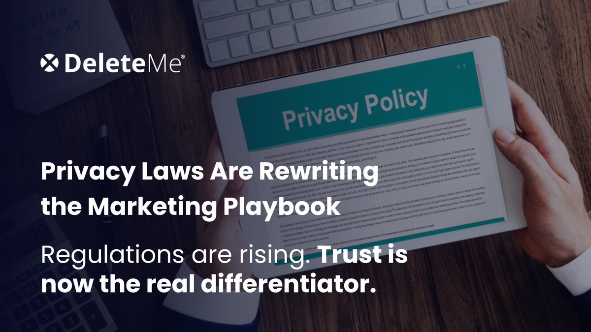 DeleteMe (@deleteme) on Twitter photo Marketers are finally starting to take your privacy seriously. But that doesnāt mean your data is safe. š
According to Forrester, 58 percent of marketing decision-makers are concerned about keeping up with global privacy laws.
  
Thatās a step in the right direction, but Marketers are finally starting to take your privacy seriously. But that doesnāt mean your data is safe. š
According to Forrester, 58 percent of marketing decision-makers are concerned about keeping up with global privacy laws.
  
Thatās a step in the right direction, but