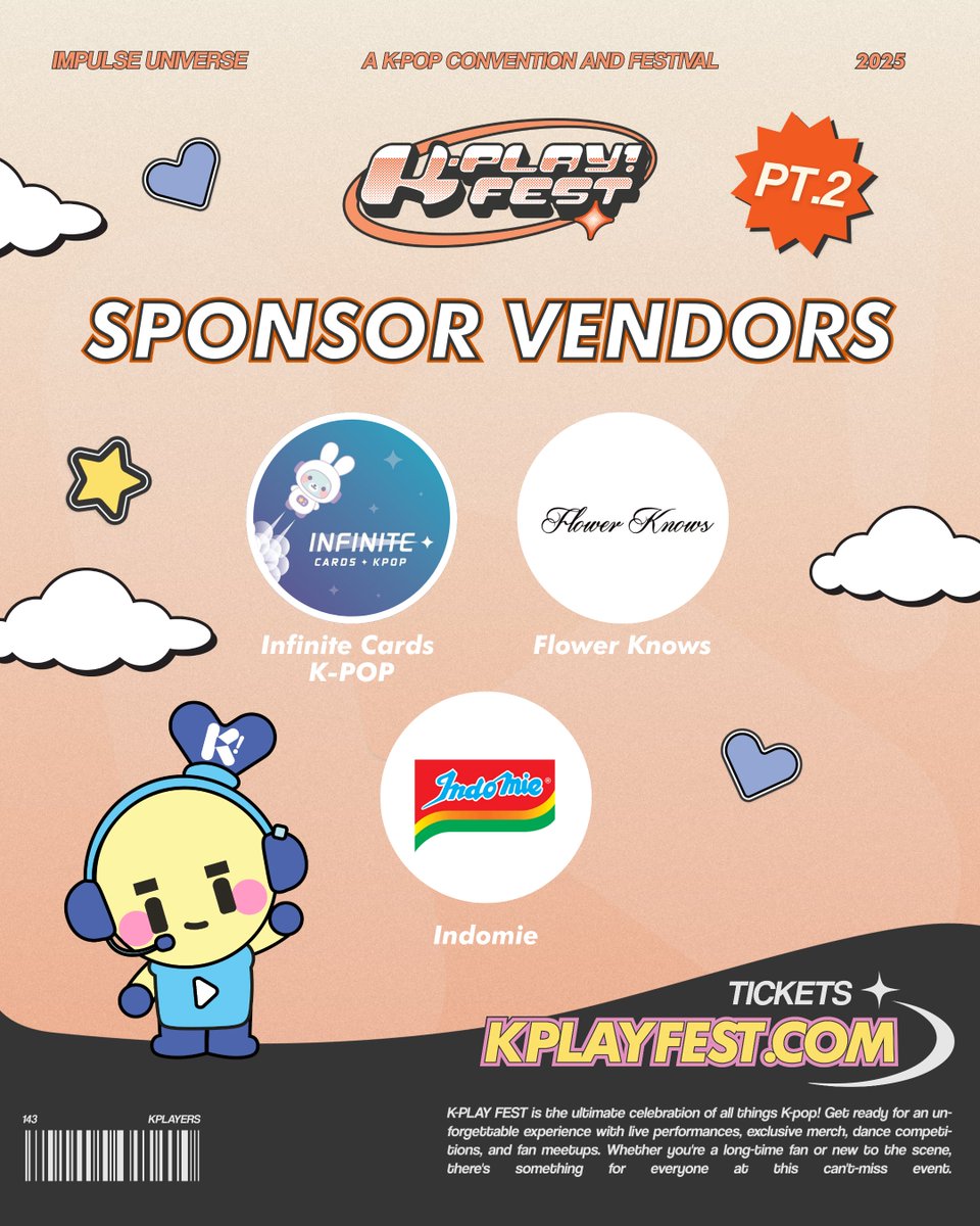 kplayfest's tweet photo. OUR VENDOR LIST PT.2 IS OUT! 🌟 Check out the amazing vendors we have coming to #kplayfestoc ❤️and get ready to SHOP UNTIL YOU DROP! 🛍️

🎟️ Tickets are now LIVE at https://t.co/7eoTsqtrZc https://t.co/aEHjkUJI9v