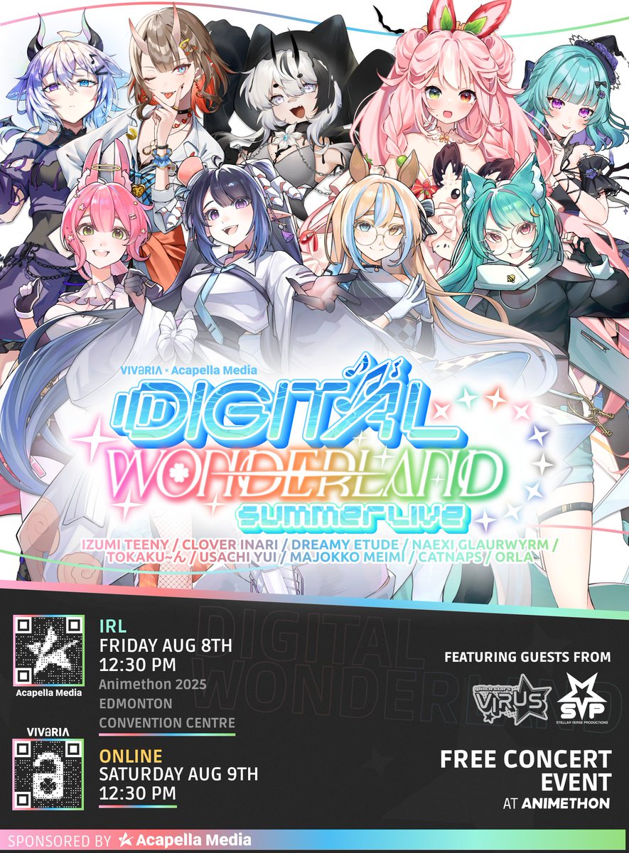 【EVENT】 
✧ DIGITAL WONDERLAND SUMMER LIVE RESHOW ✧  

Don't forget that to those of you who didn't attend at animethon today, there is a reshow of the concert TOMORROW on Youtube!✨
Please continue to use #DigitalWonderlandSummerLive

⏰12:30PM MST

🔗youtube.com/watch?v=igv-vg…