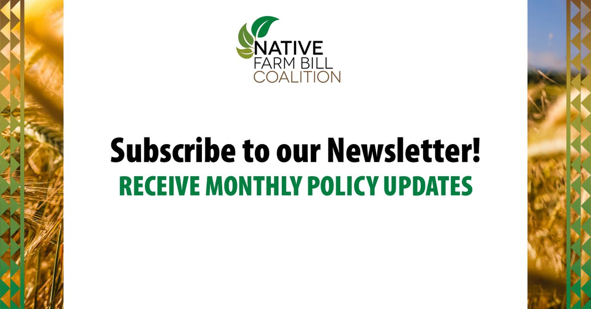 Get monthly updates on policy news, advocacy efforts, and issues impacting Native food and agriculture — straight to your inbox.

Subscribe to our NFBC newsletter at mailchi.mp/indianag/nfbc-…

#NFBC #Newsletter #JoinToday