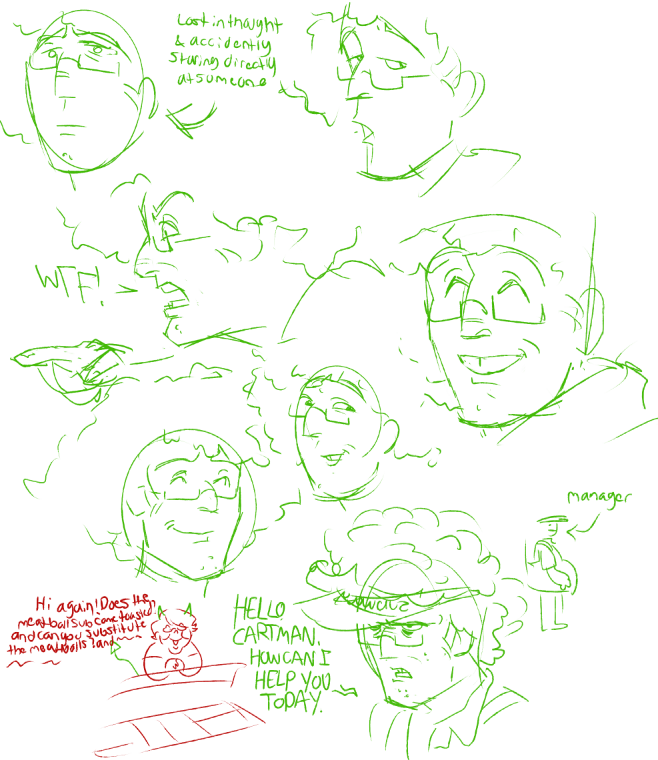 will1real's tweet photo. expressions i got lazy with kyle woops (ft. kyle working at subway)
#sptwt #kyman #SouthPark https://t.co/F5EjvKs3JD