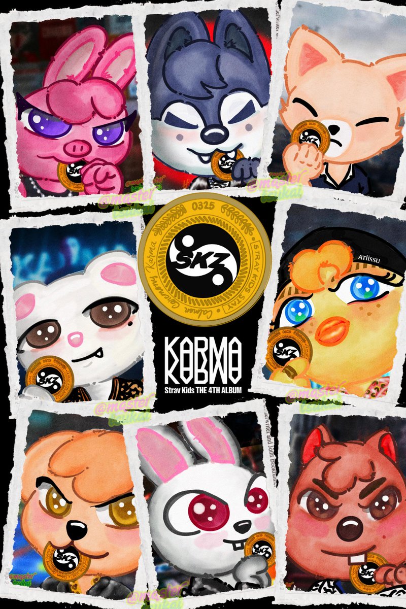 MasterTsukai's tweet photo. Skzoo en el trailer de KARMA 

#StrayKids #Straykidsfanart #FanArt #skz #Bbokari  #FELIX #karma #skzoo #ceremony #fanartskz #jiniret #puppym #leebit #hanquokka #foxiny #dwaekki #wolfchan #hyunjin #leeknow #in #changbin #seungmin #han #bagnchan  @Stray_Kids https://t.co/OU0W01llpP