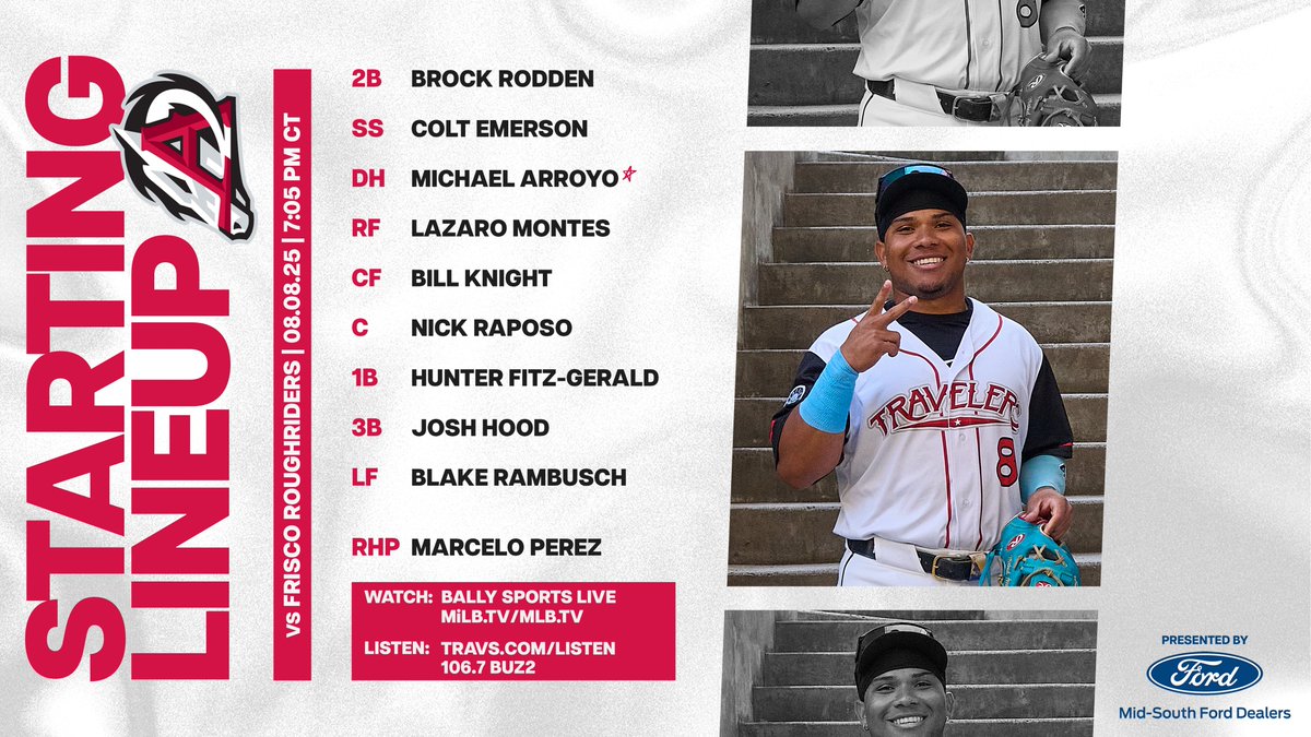 Arkansas Travelers (@artravs) on Twitter photo Everything good by the weekend 😌
- - - - -
📺: Bally Live App or MiLB.TV / MLB.TV
🎧: travs.com/listen or 106.7 Buz2
- - - - -
<a href="/MidSouthFord/">Mid-South Ford</a> Everything good by the weekend 😌
- - - - -
📺: Bally Live App or MiLB.TV / MLB.TV
🎧: travs.com/listen or 106.7 Buz2
- - - - -
<a href="/MidSouthFord/">Mid-South Ford</a>