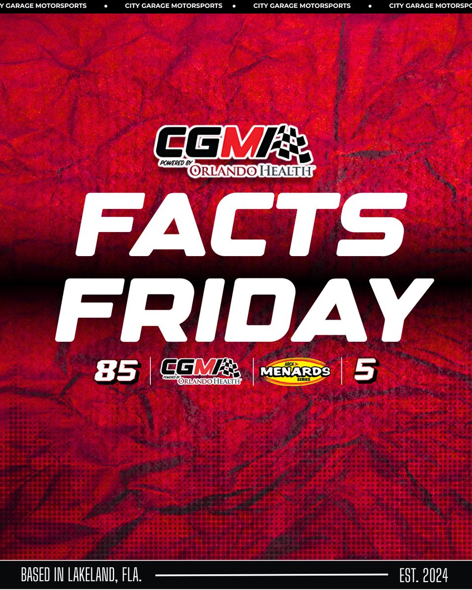 CGmotorsportsFL's tweet image. 🚦 #FactsFriday 🚦

Did you know the #85 means more to CGM than just a car number? 🏁

📍 1885 – The year Lakeland, FL was founded.
🎓 1985 – The year our team owner, Stuart Weiss, graduated high school.

Proud roots. Racing passion. One number. ❤️🖤

#NASCAR | #ARCA | #CGM |