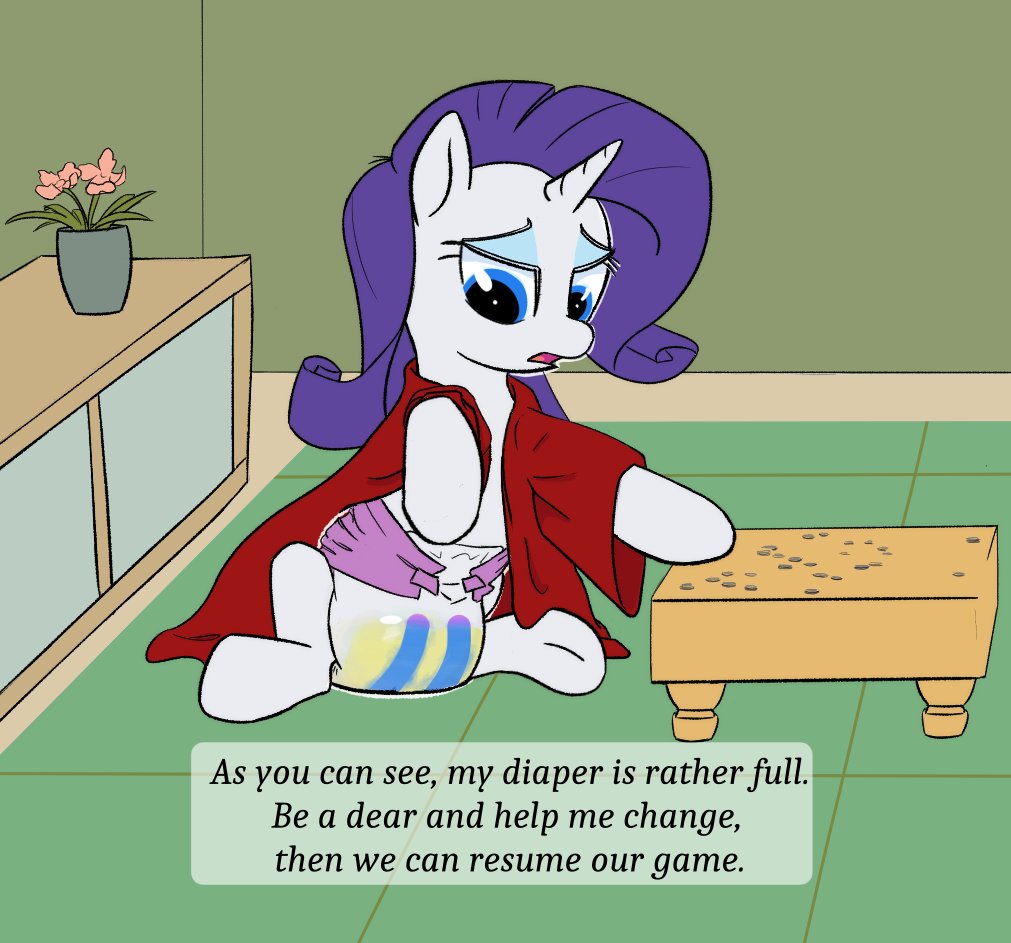 Rarity is 2nd dan in Go, all thanks to not needing to waste time on the potty. 

Definitely a drawing I want to return to and flesh out later on.