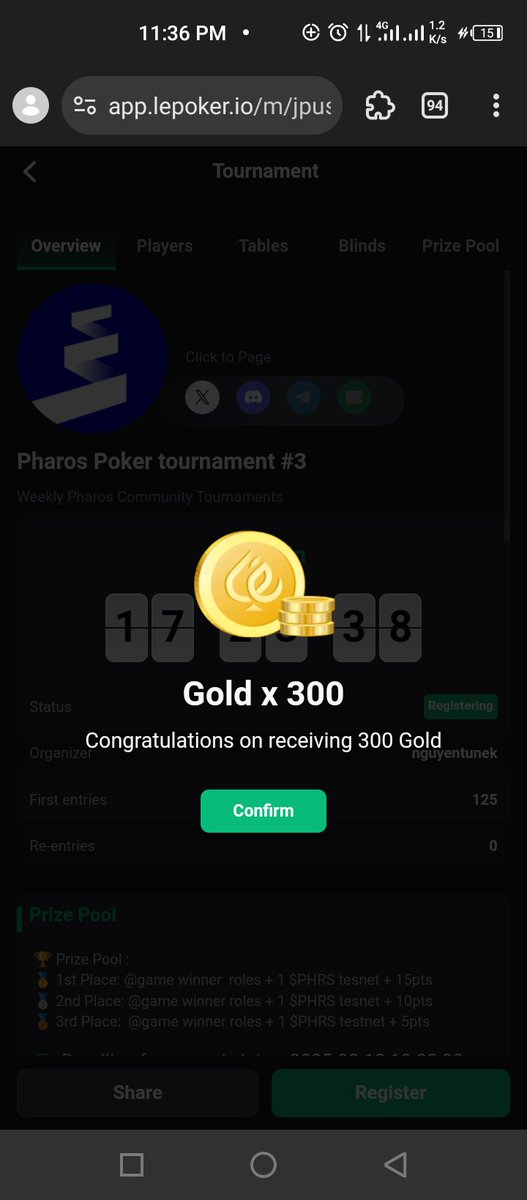 The Web3 Shōgun (@theweb3shogun) on Twitter photo You can't be <a href="/pharos_network/">Pharos | Testnet Live</a> support and yet you haven't register for the Saturday poker game night event.
Feel free to join in on the pharos DC.
Trust me you don't want to miss Insane perks & Prizes.
app.lepoker.io/m/jpusHxS?r=U4… You can't be <a href="/pharos_network/">Pharos | Testnet Live</a> support and yet you haven't register for the Saturday poker game night event.
Feel free to join in on the pharos DC.
Trust me you don't want to miss Insane perks & Prizes.
app.lepoker.io/m/jpusHxS?r=U4…