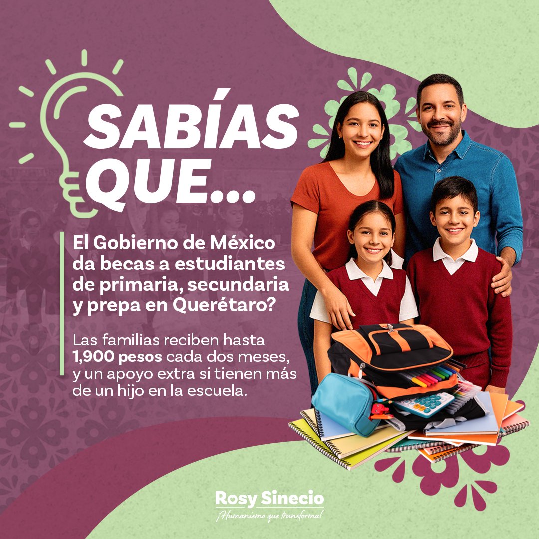 Apoyar a quienes estudian es sembrar el futuro de Querétaro.
Estas becas son una oportunidad real para que nadie abandone la escuela