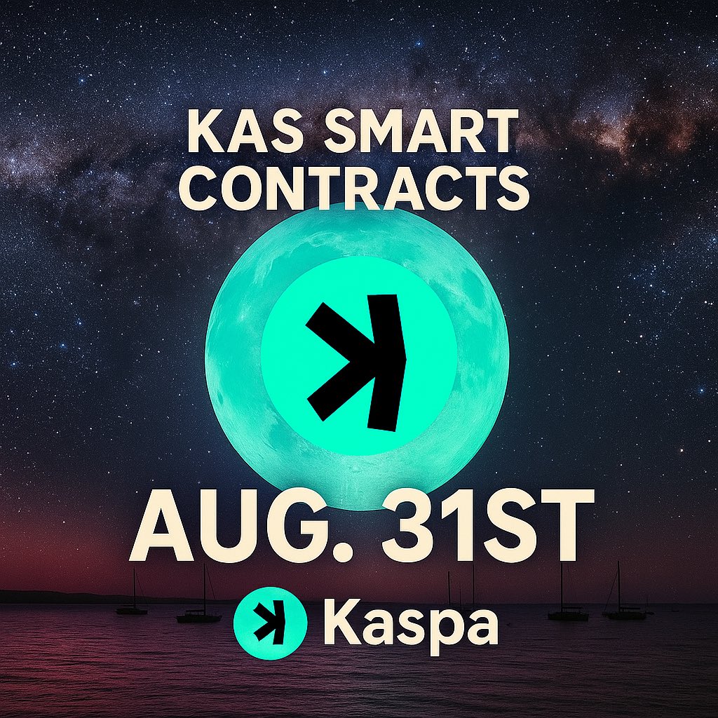 Kasparus1's tweet photo. Kaspa Smart Contracts launch on August 31 🚀🌌
A new step into the crypto universe – limitless, fast, decentralized.

$KAS #Kaspa https://t.co/WPev0726au