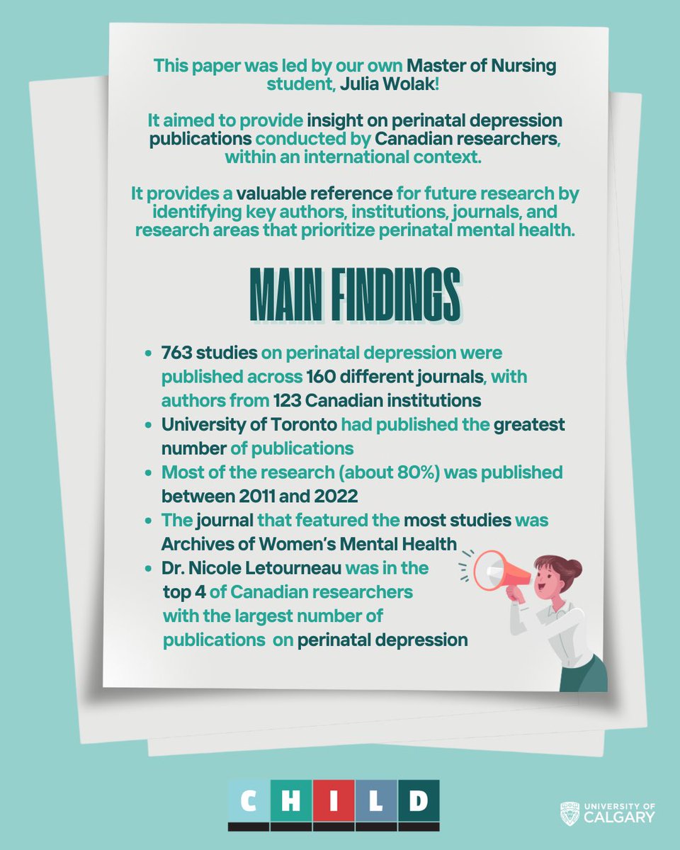 A new article was recently published by our own Master of Nursing student, Julia Wolak! This paper aimed to provide insight on perinatal depression publications conducted by Canadian researchers, within an international context.

Read more: mdpi.com/2673-5318/6/3/…