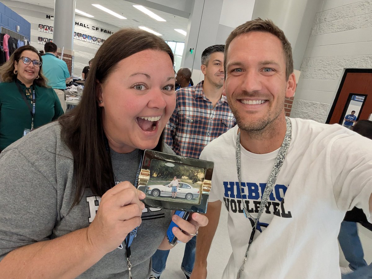 Had to have some fun with <a href="/vhurst12/">Vannessa Hurst Richardson</a> this morning at the Hebron PTA breakfast. Greg Storgaard left this picture of his 17 year-old self in my office as a prank 2 years ago. Keeping it and bringing it along with me everywhere I go means the joke's on him!