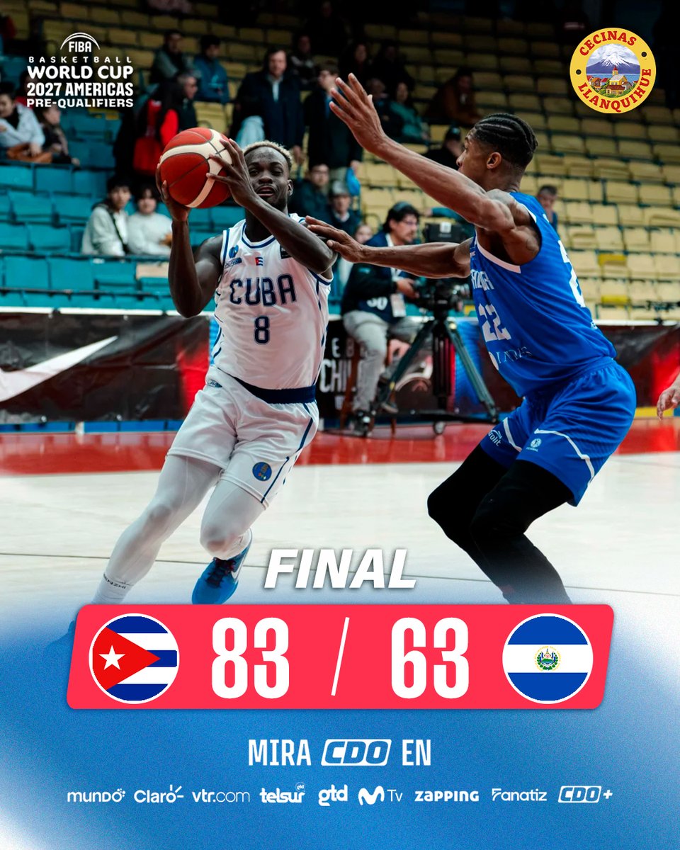 canal_CDO's tweet image. TRIUNFO DE CUBA EN EL ESTRENO🇨🇺

En el primer duelo del Clasificatorio la Selección Cubana se impuso sobre El Salvador por 83-63 en el resultado presentado por Cecinas Llanquihue🏀

Mira el Pre-Clasificatorio en CDO, cdoplus.cl y la app CDO+📺💻📱…