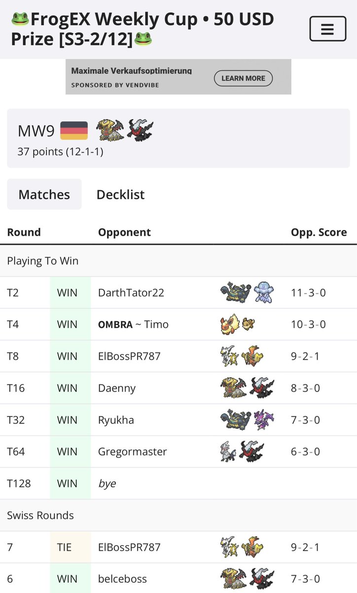 Won the FrogEX Weekly Cup✅

#PokemonTCGPocket