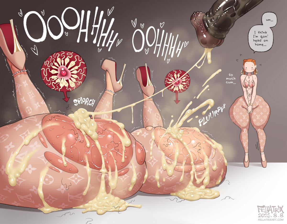 ~Mary Lou, Brittany, Amber - Aftermath~

Mary Lou saw the man's nuts gurgle with life even after dumping plenty of seed into her friend and cousin. She decided that was a good time to sneak away, back to her beloved at home.