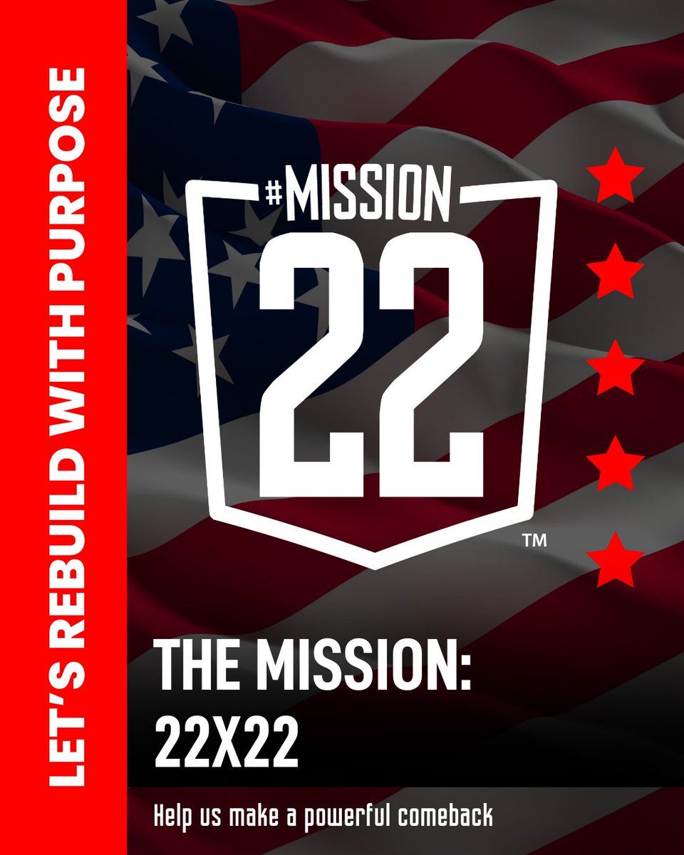 Mission22's tweet photo. We didn’t just lose a page- we gained momentum.
We’re not starting over- we’re building stronger.
This is The Mission: 22 x 22.
👉 Invite 22 to like the new page.
Let’s come back louder, prouder, more united than ever.
#TheMission22x22 #Mission22Rebuild #22Challenge #MM22GA https://t.co/3YRnCm6cHd