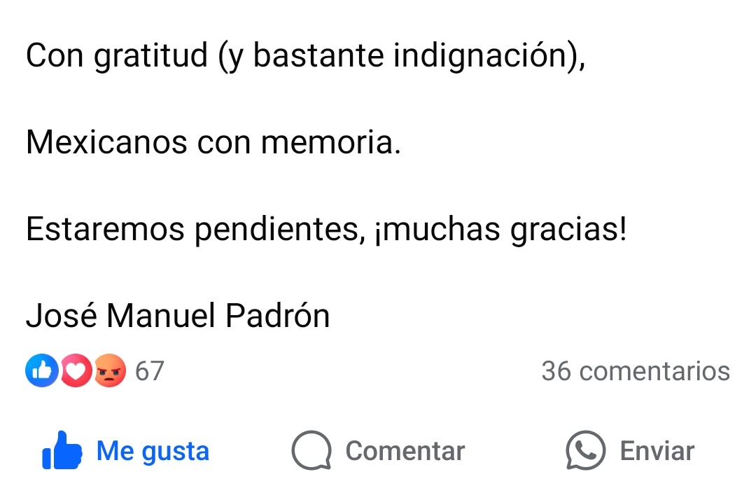 Carta que circula en redes sociales principalmente en España 

El trámite de "memoria historica" lleva al menos UN año.