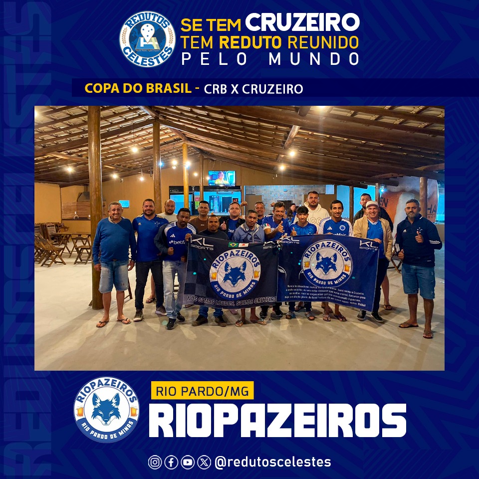 O reduto <a href="/Riopazeiros/">RIOPAZEIROS</a> se reuniu no jogo do <a href="/Cruzeiro/">Cruzeiro 🦊</a> contra o CRB pela Copa do Brasil.

Cruzeirenses pelo Mundo #SomosCruzeiro

#RedutosCelestes #Cruzeiro
#CopaDoBrasil2025
