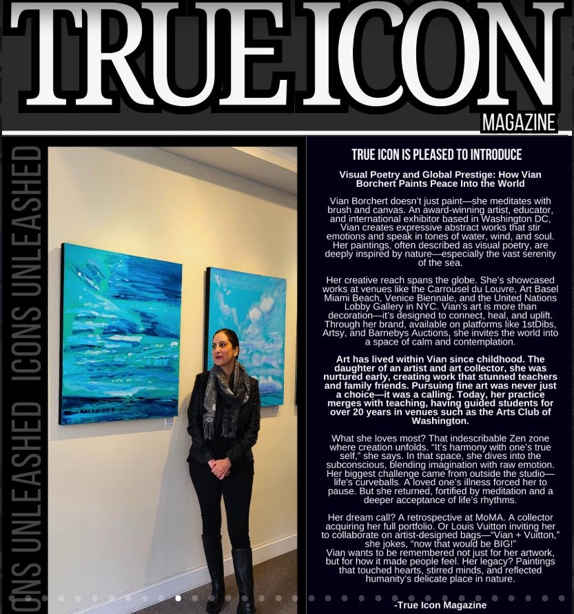 Delighted to be in "True Icon Magazine" that selects #models #entrepreneurs #artists #influencers making  #positive impact in our #world - #vianborchert #magazine #fashion #style #nyc #nycart #artsy #louisvuitton #MOMA #icon #design #artlovers #decor #abstractart #abstract
