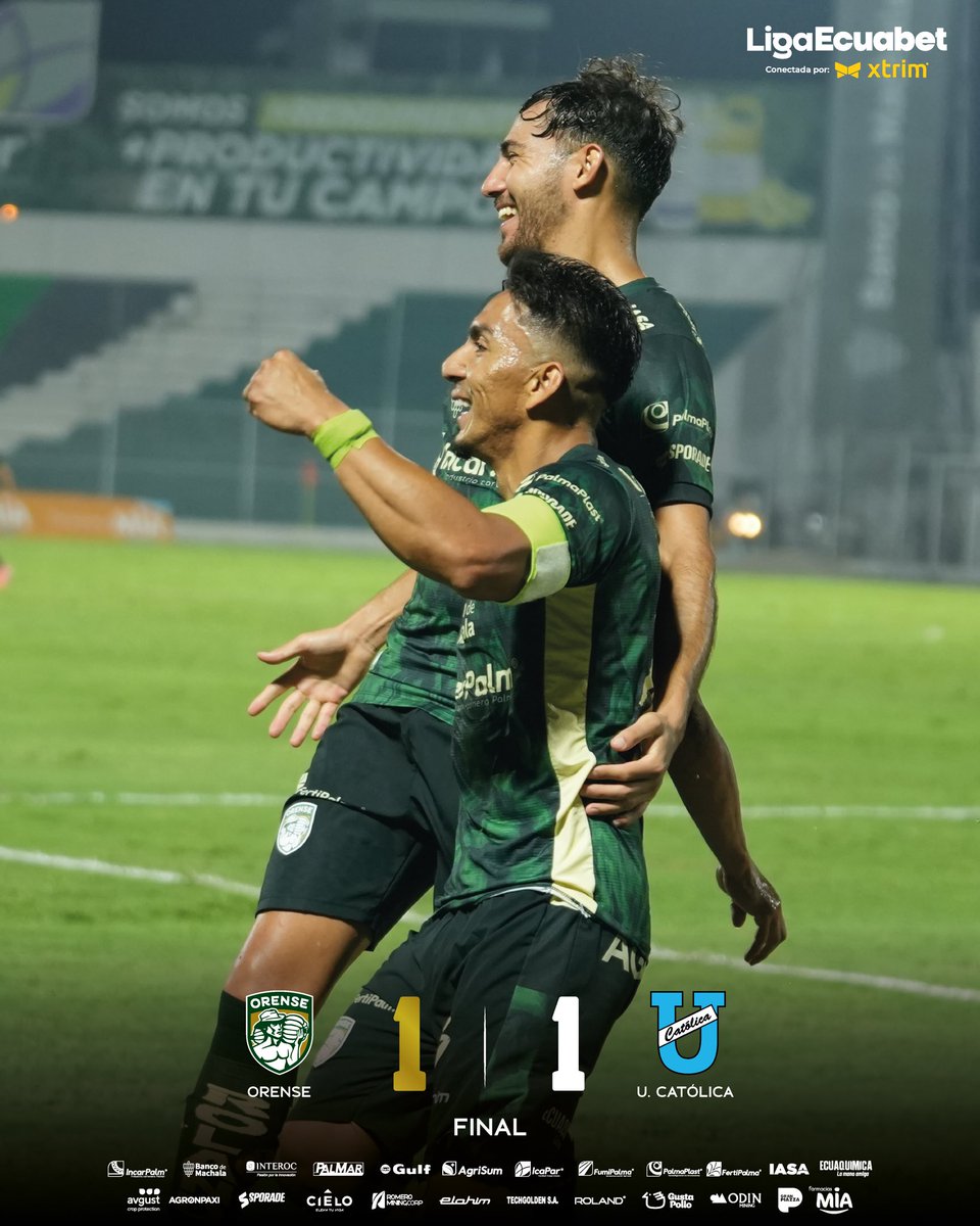 ¡Final del partido en el Estadio 9 de Mayo - Banco de Machala! ⏰💚🔚

#PonteOrense #LigaProEcuabetconectadaporXtrim