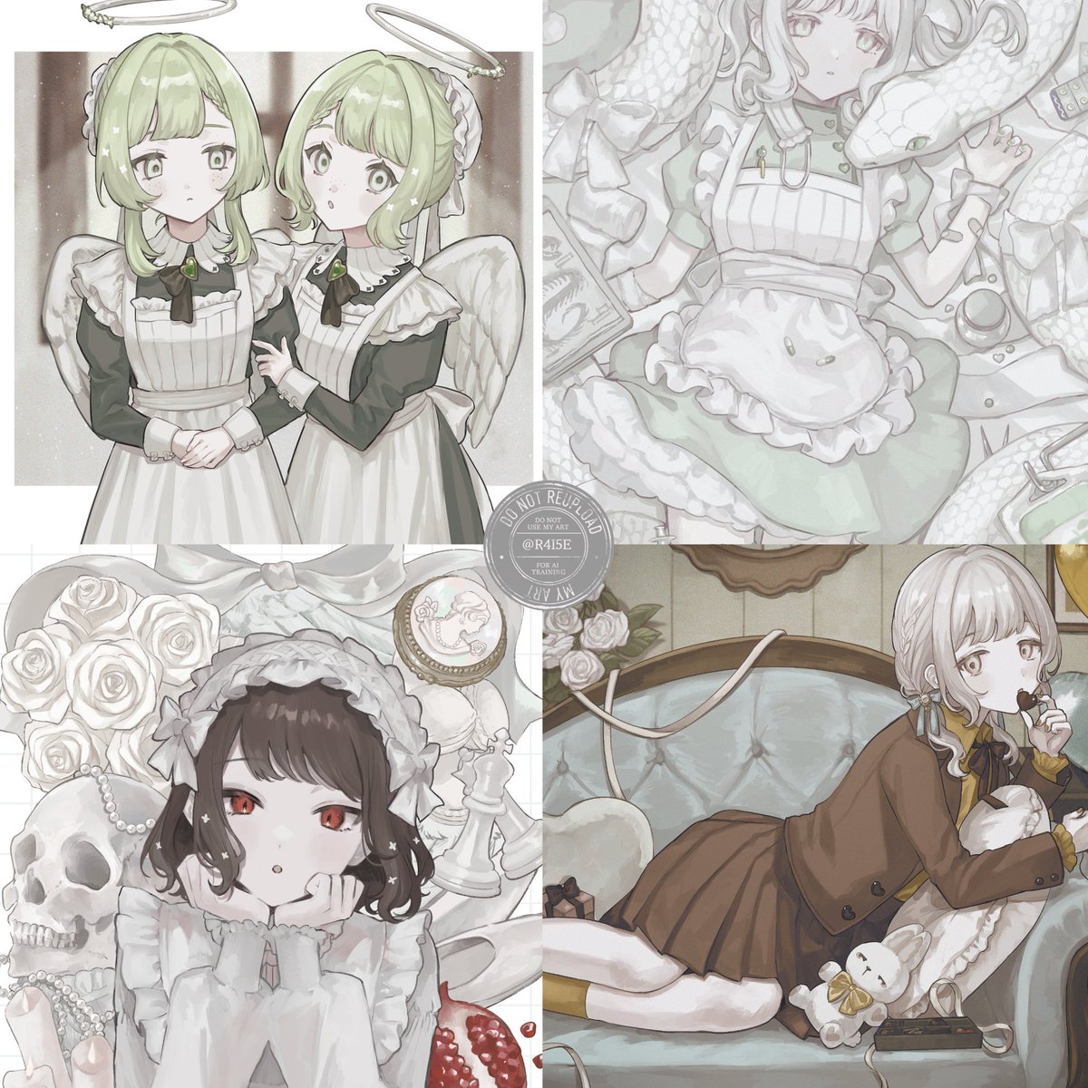 R4I5E's tweet image. 〖お仕事募集〗
個人法人問わず、9月着手からのイラストご依頼を募集しております。(1枚絵/立ち絵/デフォルメetc)
可愛いダークなテイストや白基調が得意です。
お急ぎやお見積りのみもお気軽にご相談下さい🐑✧˖°
詳細等¦lit.link/R4I5E