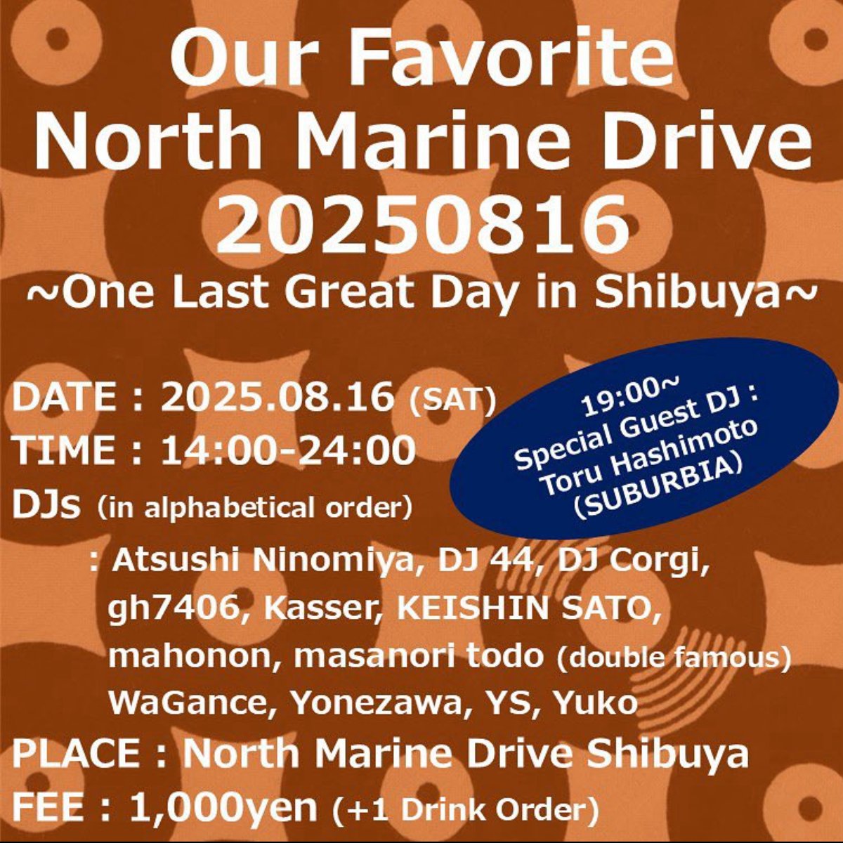 Toruhashimoto's tweet photo. bar north marine drive=ｼﾞﾌﾞﾝﾆﾄｯﾃﾀｲｾﾂﾅｼﾌﾞﾔｦ､ﾏﾀﾋﾄﾂｳｼﾅｲﾏｽ｡ｻｲｼｭｳﾋﾞ8/16､ﾜｶﾚｦｵｼﾐｶﾝｼｬﾉｵﾓｲｦｺﾒDJｼﾏｽﾉﾃﾞ､ｾﾞﾋｵｱﾂﾏﾘｸﾀﾞｻｲ♪ ｵﾐｾﾆﾂｲﾃﾌ���ﾀBen WattﾉﾗｲﾆﾁｺｳｴﾝMCﾊ､ｼﾞﾌﾞﾝﾉｺﾄﾉﾖｳﾆｳﾚｼｶｯﾀﾅ! https://t.co/CKPHEZVoZF
