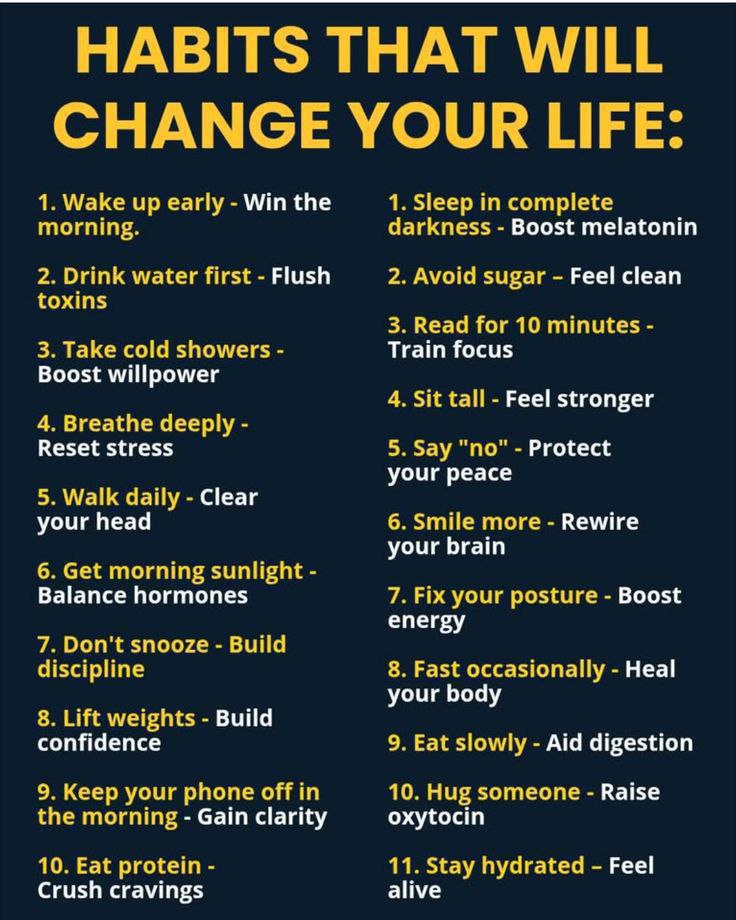 HABITS THAT WILL CHANGE YOUR LIFE✨