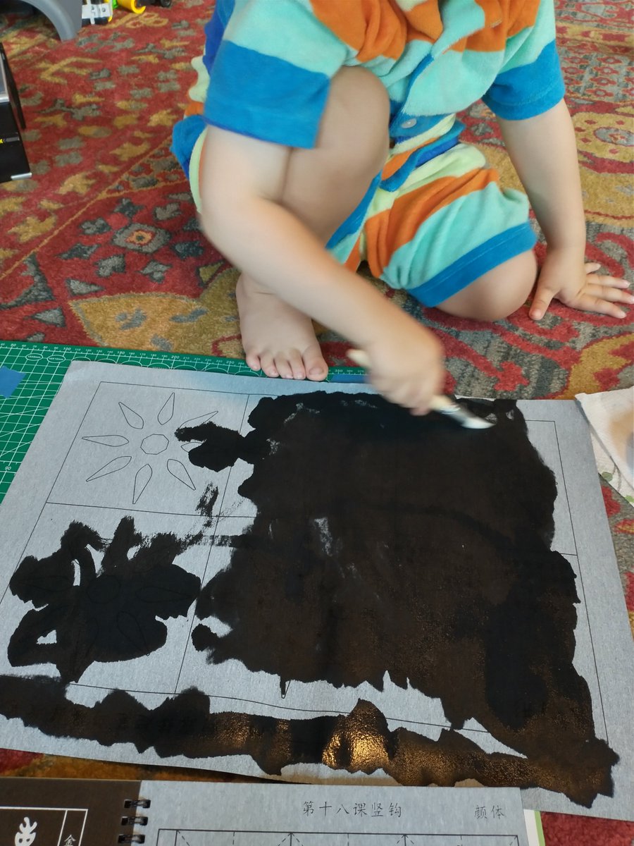 i see a calligraphy practice sheet and i want to paint it black