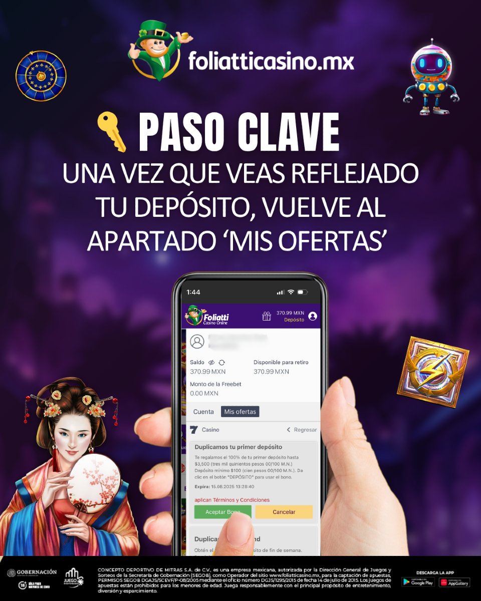 Foliatti_Online's tweet photo. 🎰 En Foliatti, tu primer depósito viene con premio doble 💵 ¿Cómo activar tu bono 'Duplicamos tu primer depósito'? PT1🎁 Te compartimos el paso a paso 

#FoliattiOnline #BonoDeBienvenida #DuplicaTuDepósito #jackpots #suerte #fyp #slots #casino #nuevo #maquinas https://t.co/UTlJ7LO0cM