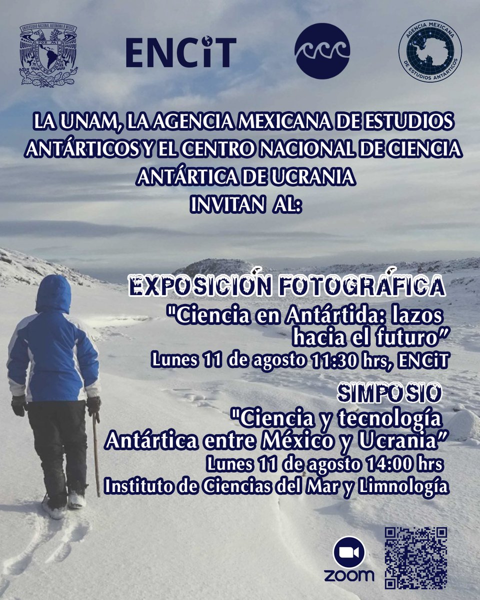 #EstudiosAntárticos
❄️El ICML será sede de un simposio que abordará ciencia y tecnología antártica. 
📍Acompáñanos en el Auditorio "Dr. Agustín Ayala Castañares" en nuestra sede en Ciudad Universitaria.
O regístrate para la transmisión vía zoom: unam.zoom.us/meeting/regist…