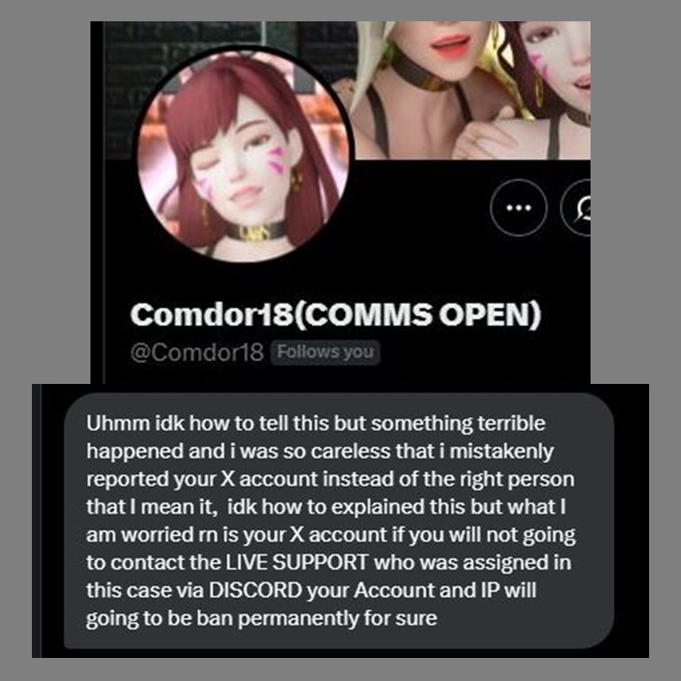 WARNING 💥 the Comdor18 account was hacked, so look out! He may try to scam you💀