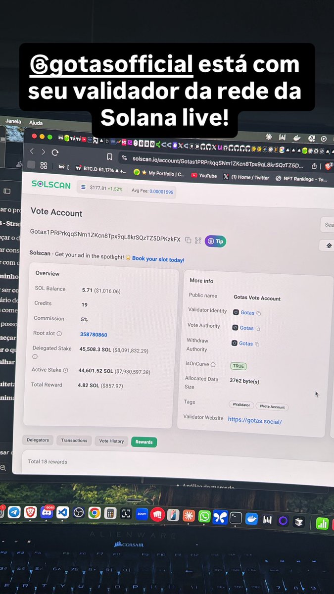 O Gotas tá com o validador da rede Solana live 🔥<a href="/gotasofficial/">Gotas</a>