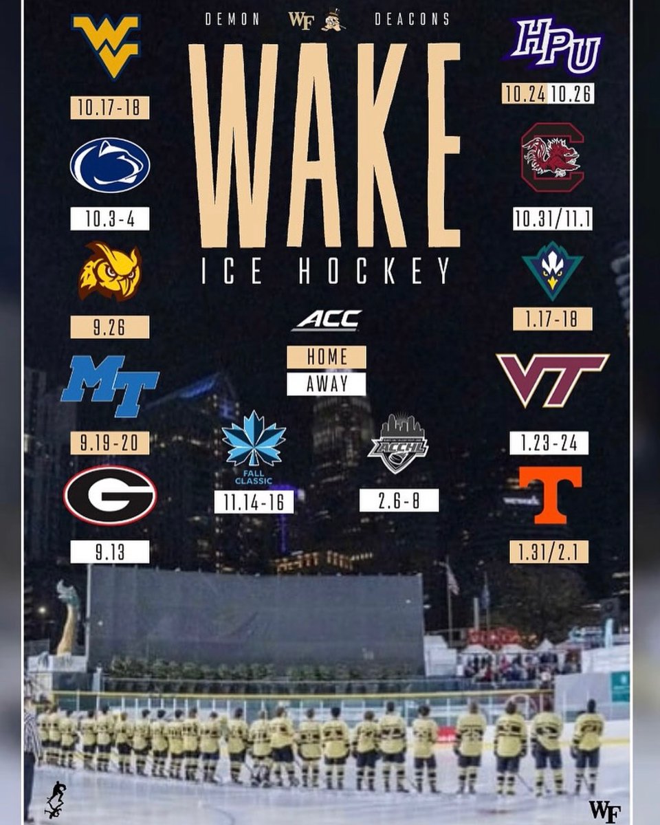 As promised, our <a href="/ACCHockey/">ACC Hockey</a> M2 Premier schedule.  Maybe one day we’ll be invited back to the Outdoor Classic in Charlotte.  #GoDeacs