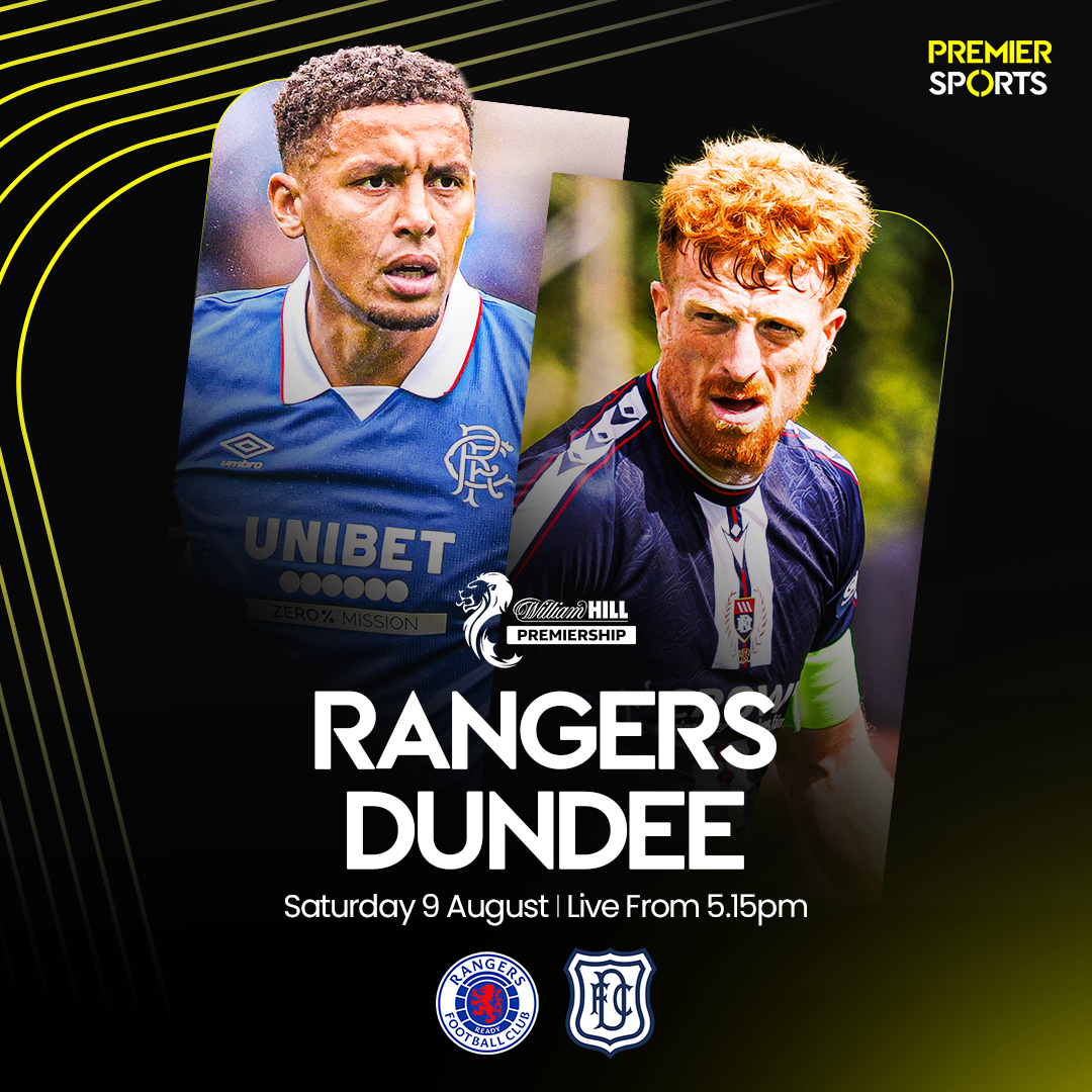 Our first live William Hill Premiership game of the season comes to you from Ibrox 🙌

Watch our coverage of Rangers vs Dundee from 5.15pm today on Premier Sports 1 📺