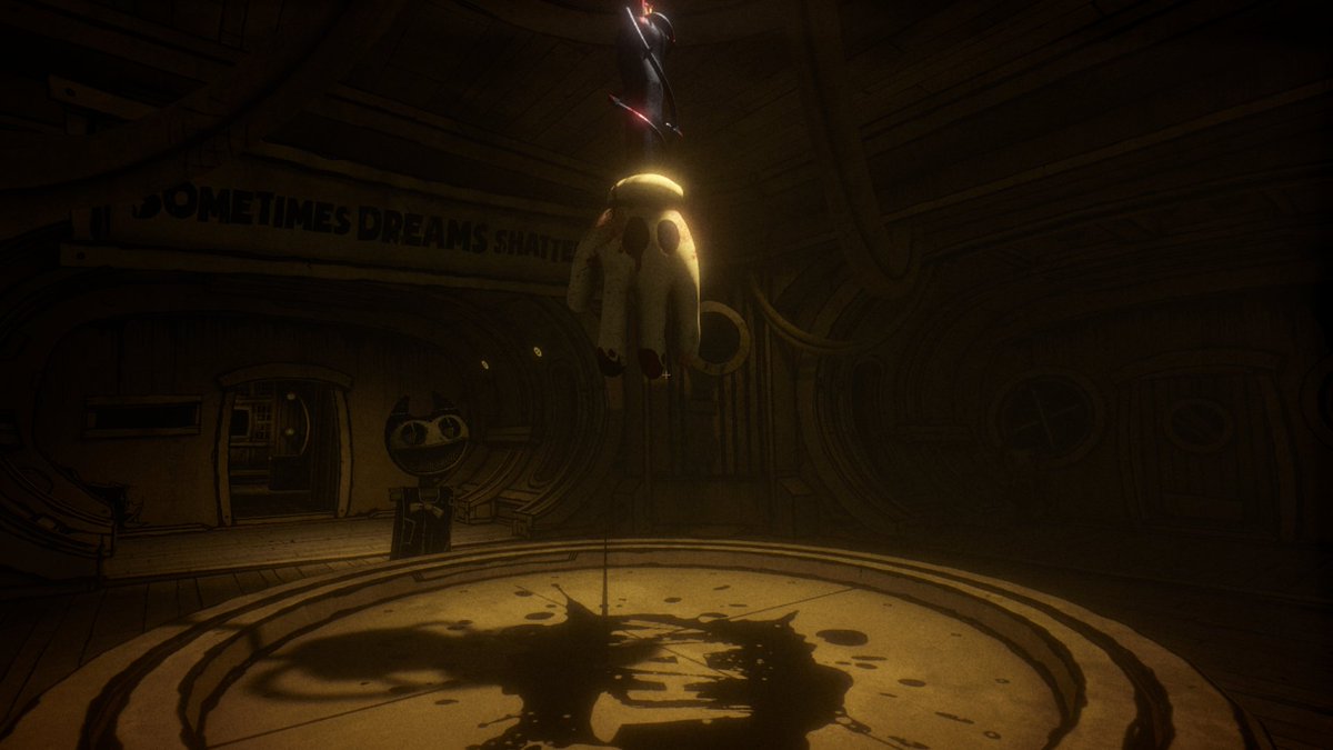 Burningdateye's tweet image. have reason to believe this is teasing the cage&apos;s return why?
what other game has been known to use red and yellow? THE CAGE, it says THAW underneath the arm, the cage was put on ICE,
what thaws? Ice does  like the cage has been melting back into development

#BENDY #BATDR #SOTM