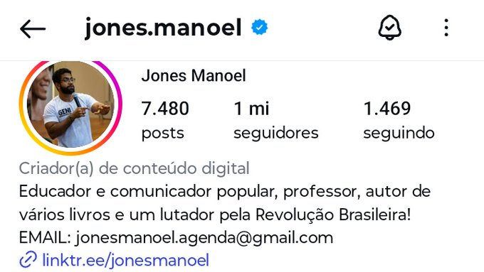 🚨🇧🇷 BREAKING — Under Immense Public Pressure Instagram Unbanned Brazilian Communist MegaInfluencer Jones Manoel.