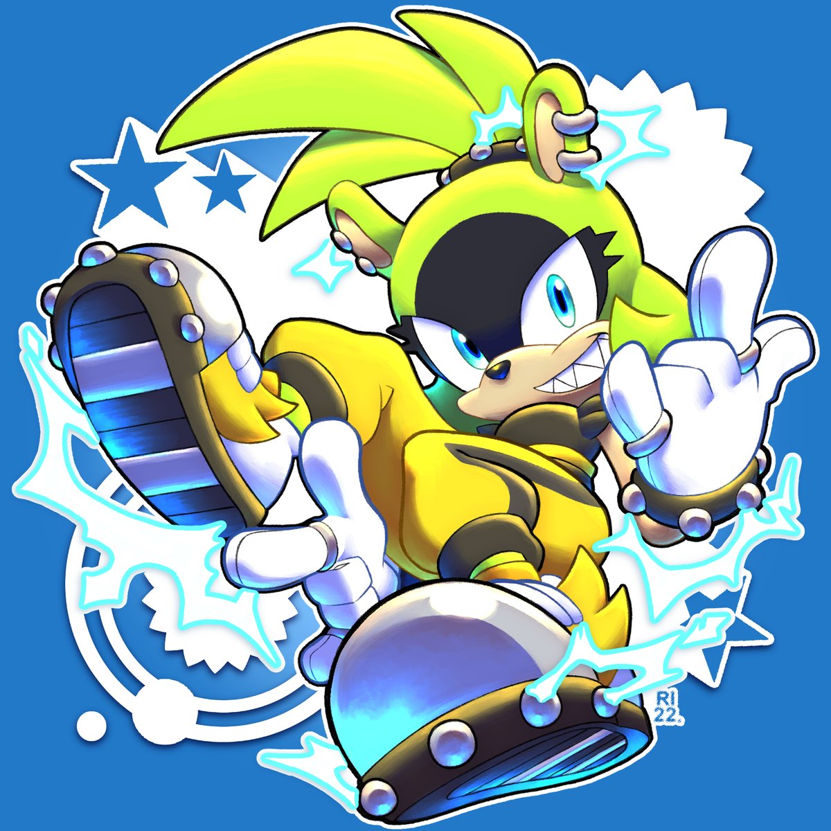RikoandTako's tweet image. Surge The Tenrec - "The Electro Maniac"
From my Sonic Sticker series 
#sonic #art @idwpublishing