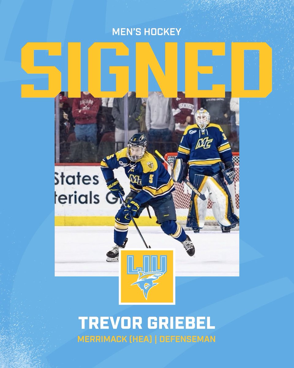 Long Island, meet Trevor Griebel! Trevor joins us from Merrimack and will hit the ice wearing #5 as a Shark.🦈