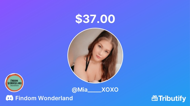 Findom Wonderland Discord (@wonderlandfind) on Twitter photo Yay! Somebody sent a custom gift for $37.00 on <a href="/mytributify/">Tributify Wishlist</a> via "Findom Wonderland 🌀" discord server 🎊💜🌟💸
Support me, buy me gifts, & more on Tributify!
tributify.com/Mia_____XOXO Yay! Somebody sent a custom gift for $37.00 on <a href="/mytributify/">Tributify Wishlist</a> via "Findom Wonderland 🌀" discord server 🎊💜🌟💸
Support me, buy me gifts, & more on Tributify!
tributify.com/Mia_____XOXO