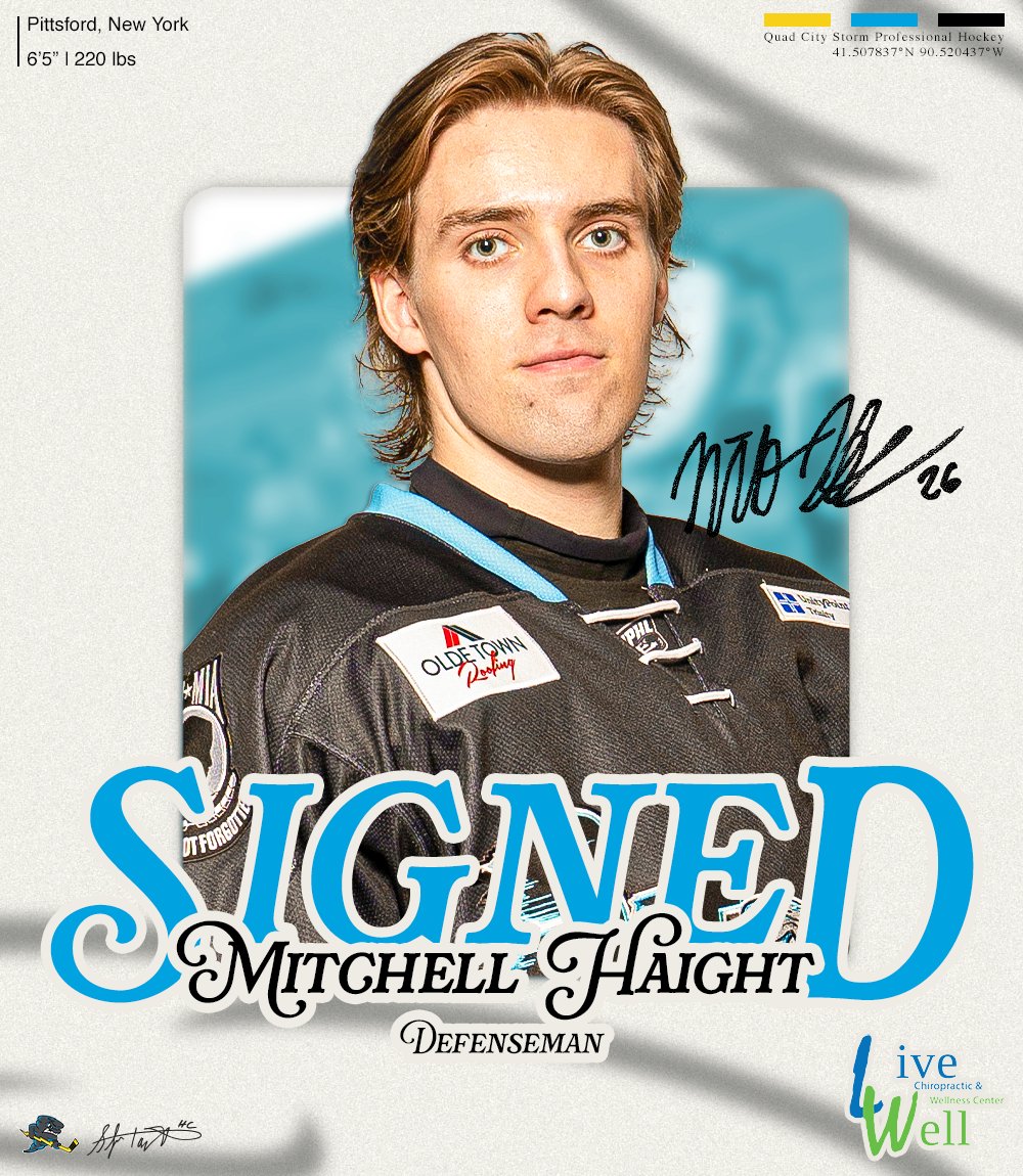 Haighter will be back in the Quad Cities for his first full season in a Storm sweater🙌

📊 bit.ly/HaightStats
🦴 bit.ly/LiveWellOffer

Welcome home, Mitch🤝

#TakeCover