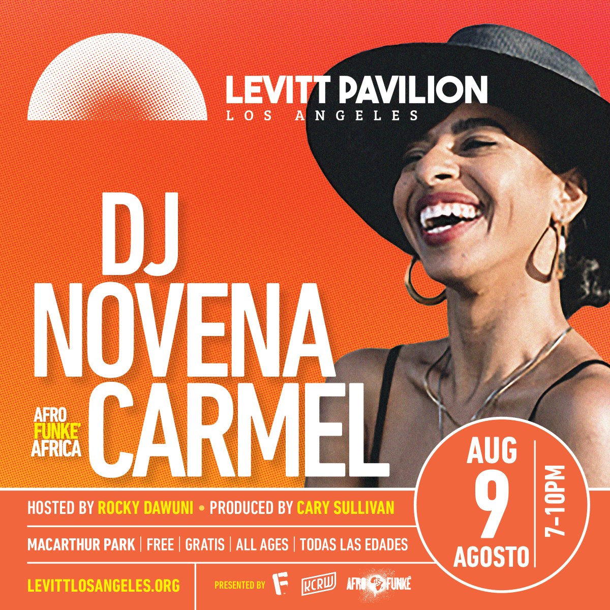 AfroFunke's tweet photo. Please JOIN US at #AfroFunkeAfrica THIS Satruday, August 9th from 7 to 10pm / FREE / All Ages at Levitt Pavilion Los Angeles in MacArthur Park - west of DTLA in #LosAngeles feat @NovenaCarmel from @mbeKCRW @kcrw 
https://t.co/Nf8wPsy7fS https://t.co/pawvlO6RFb