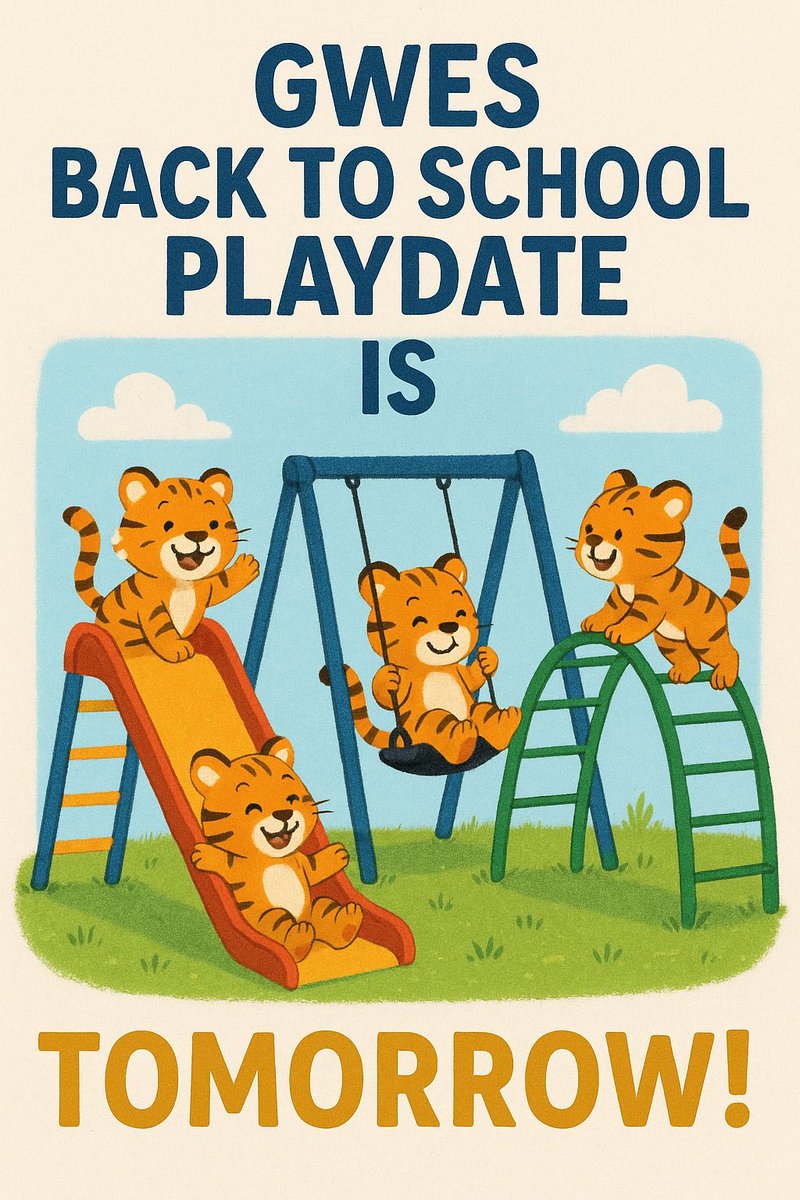 Glenarden Woods ES (@gwes_pgcps) on Twitter photo π GWES Back-to-School Playdate π‘π
Sat, Aug 9 β’ 12β3 PMπ Watkins Park β Shelter #13 π Returning Tigers: Wear GWES gear! π New Tigers: Wear blue!
π Spirit gear pickup & on-site sales
π Bring supplies/uniforms β FREE ride or skate! Join the PTA π glenarden-pta.givebacks.com/shop π GWES Back-to-School Playdate π‘π
Sat, Aug 9 β’ 12β3 PMπ Watkins Park β Shelter #13 π Returning Tigers: Wear GWES gear! π New Tigers: Wear blue!
π Spirit gear pickup & on-site sales
π Bring supplies/uniforms β FREE ride or skate! Join the PTA π glenarden-pta.givebacks.com/shop
