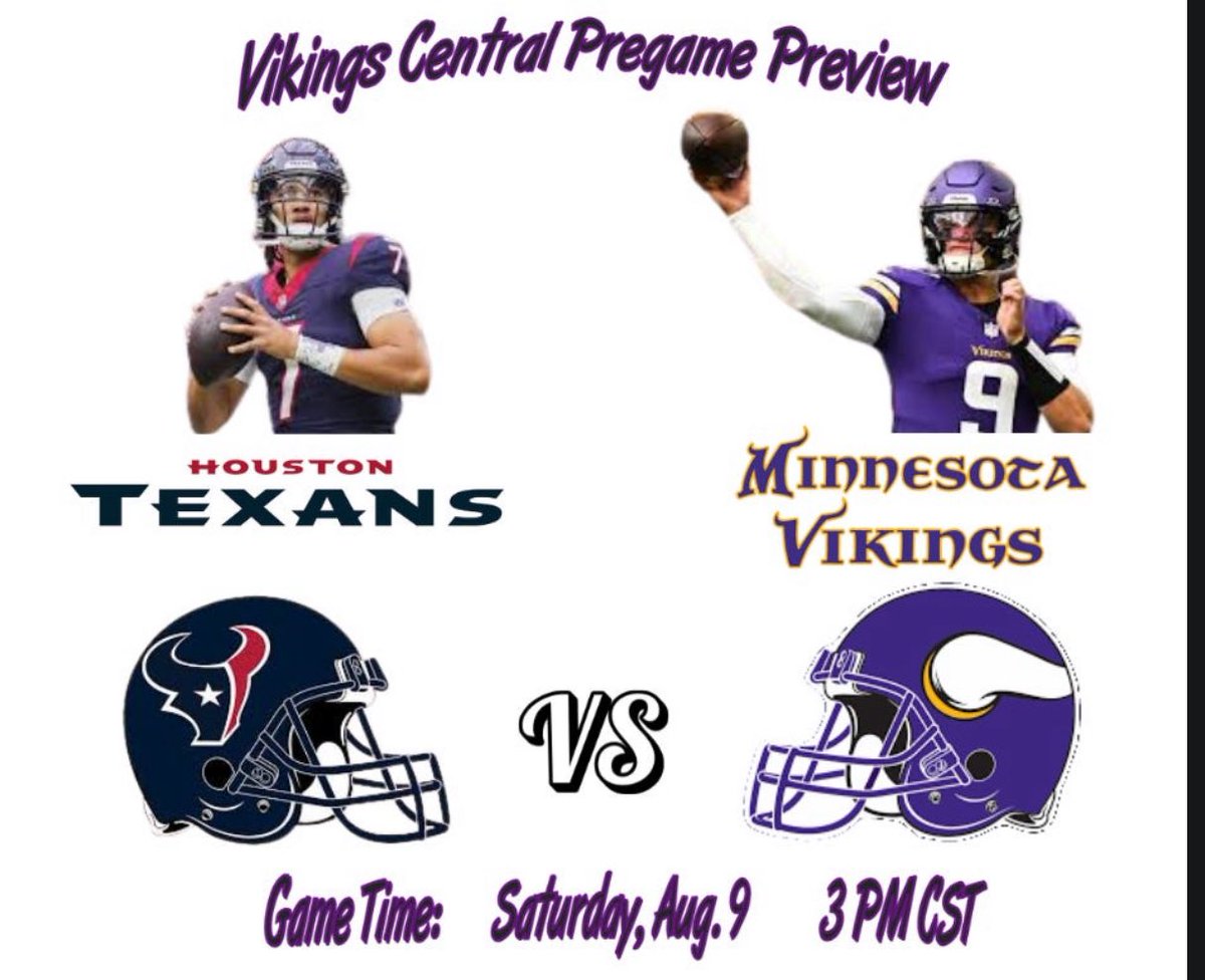 Vikings vs Texans: Preseason Week 1 Preview ⬇️ @stevehoikkala weighs in 👀  https://t.co/RgVcNyujuZ, image size:1200x976