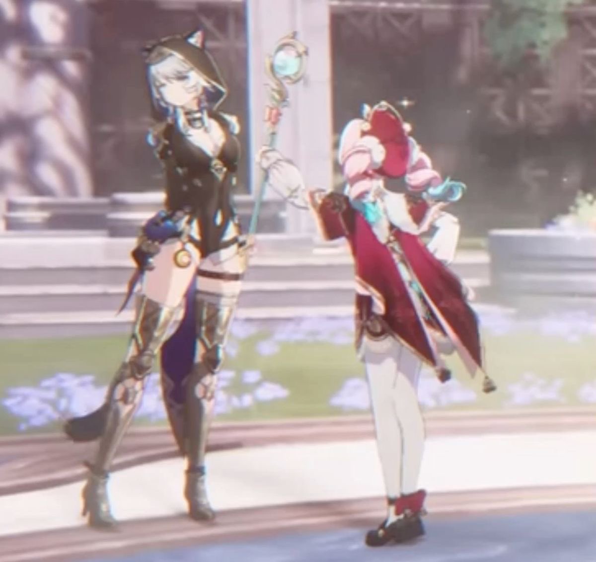 amphoyuris's tweet image. Never shutting up about hyacine’s height difference with her gfs… #hyacipher #hyarice #aglacine