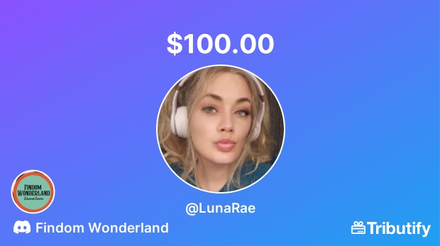 Findom Wonderland Discord (@wonderlandfind) on Twitter photo Yay! Somebody sent a custom gift for $100.00 on <a href="/mytributify/">Tributify Wishlist</a> via "Findom Wonderland 🌀" discord server 🌈🧡💚💸
Support me, buy me gifts, & more on Tributify!
tributify.com/LunaRae Yay! Somebody sent a custom gift for $100.00 on <a href="/mytributify/">Tributify Wishlist</a> via "Findom Wonderland 🌀" discord server 🌈🧡💚💸
Support me, buy me gifts, & more on Tributify!
tributify.com/LunaRae