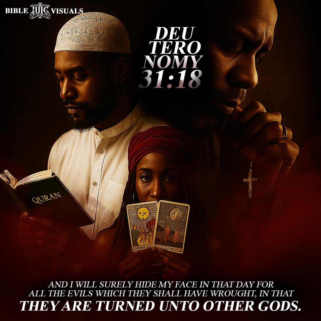 Deuteronomy 31:18 And I will surely hide my face in that day for all the evils which they shall have wrought, in that they are turned unto other gods.

#DailyBread #BibleVisuals #Bible #Scriptures #IUIC #Israelites