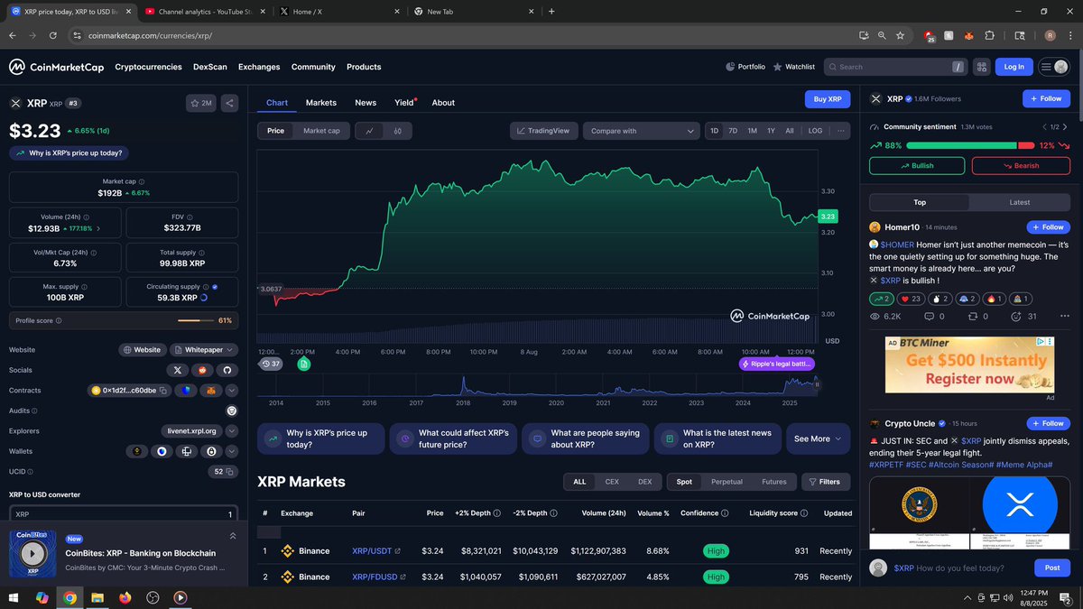 TheCSCcrypto_'s tweet image. RIPPLE VS SEC IS OVER!! The paperwork is just noise &amp;amp; the price of $xrp will recover over time, stay LOCKED IN!