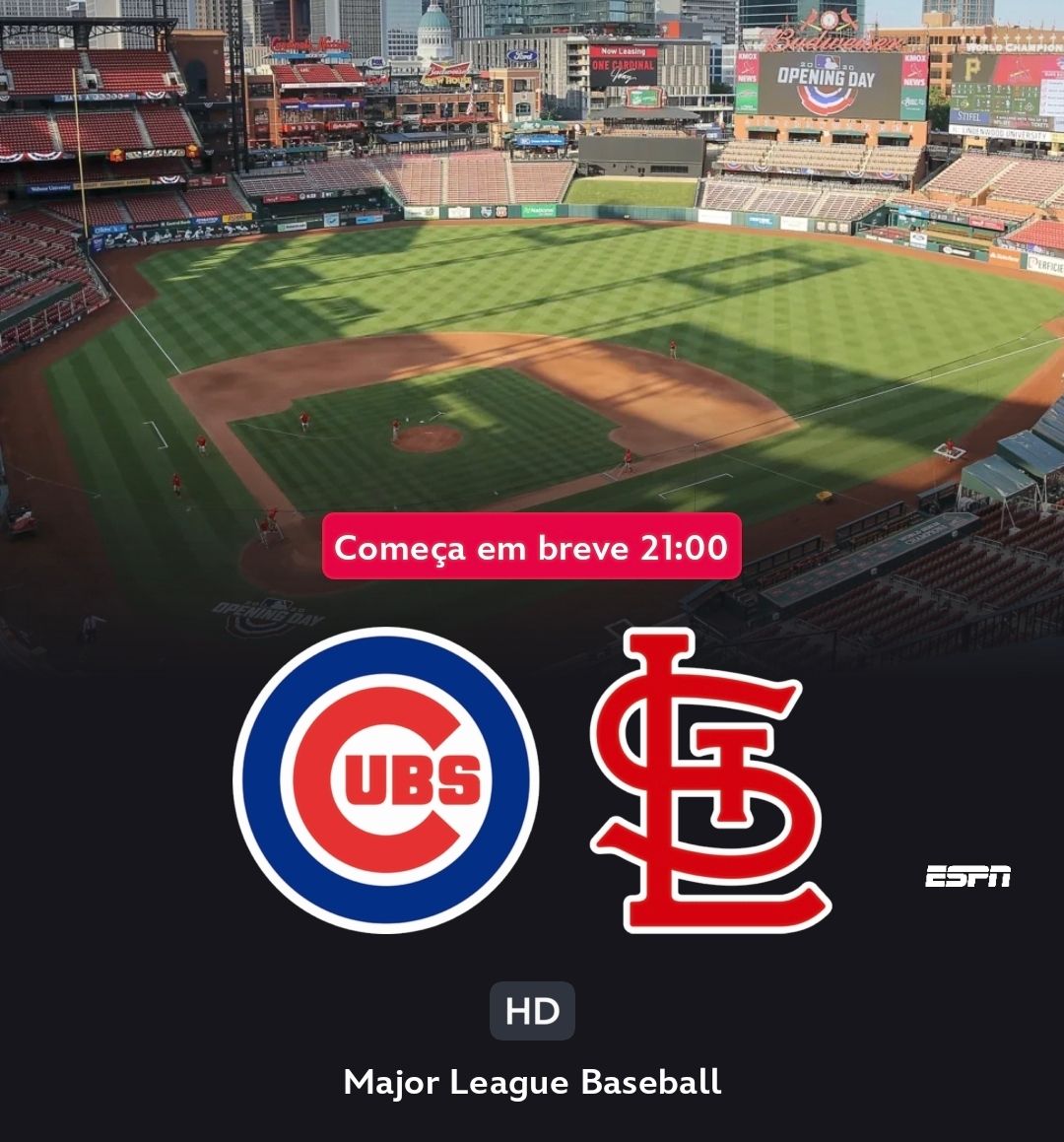 #MLBnaESPN Voltando às transmissões depois das férias de meio de ano. E com clássico: St. Louis Cardinals x Chicago Cubs. Narração de Thiago Alves na ESPN 3 e no Disney+